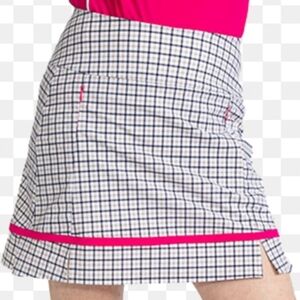 Kinona Plaid GOLF Skirt with Pink Accents And Shorts Attached XXL